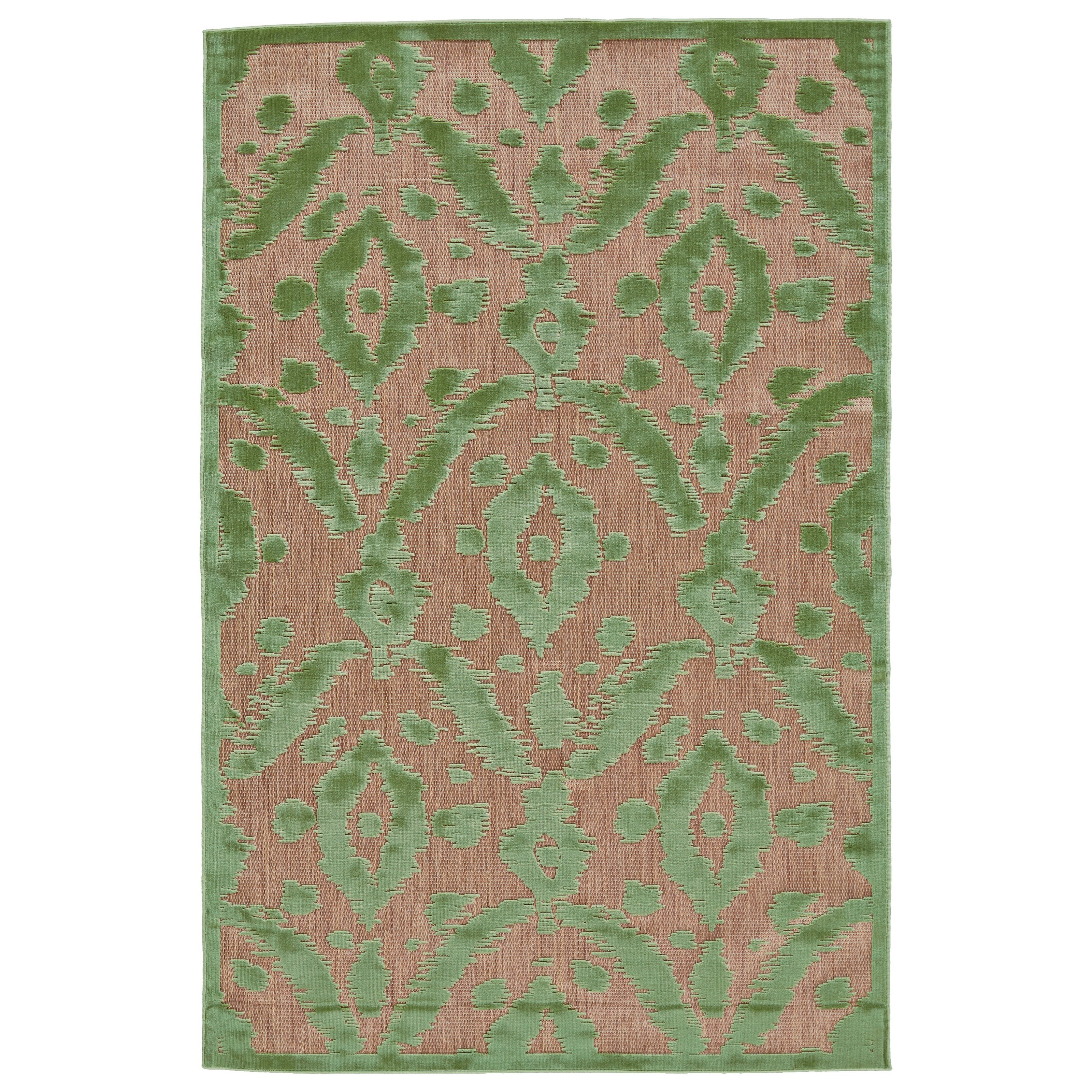 Tan/Light Green 5' X 7'-6" Area Rug